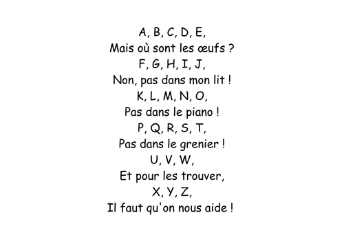 French Easter Rhyme with Flash Cards