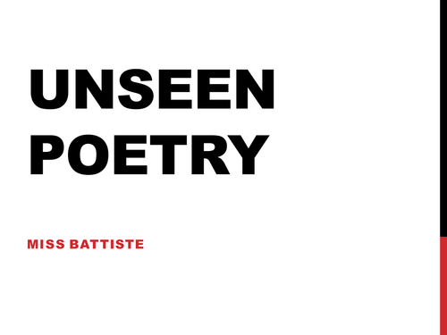 Unseen Poetry AQA GCSE