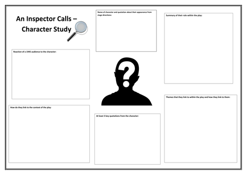 An Inspector Calls Character Study Sheet