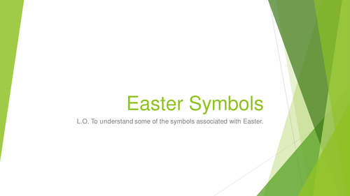 Powerpoint on Easter symbols (Cross, Egg, Bunny etc) aimed at KS1