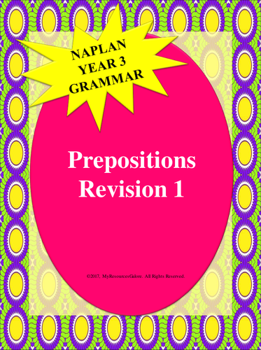 NAPLAN: Year 3 - Prepositions Revision 1