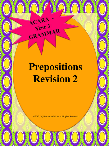 NAPLAN: Year 3 - Prepositions Revision 2