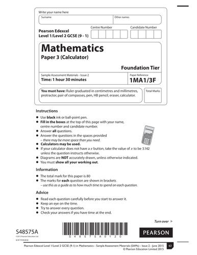 Walking talking mock for Edexcel SAM issue 2 foundation paper 3