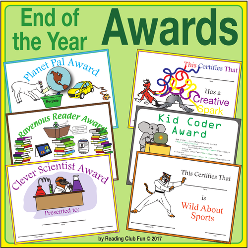 End of Year Awards (With computer-editable fields)