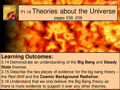 A digital version of the Year 9 P1.16 Theories about the Universe