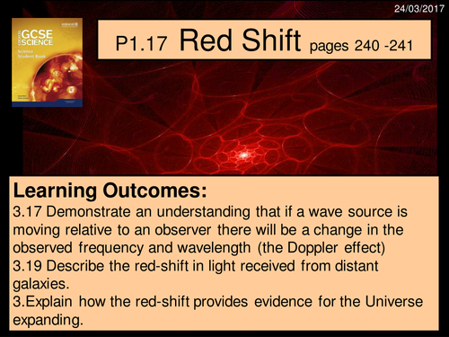 A digital version of the Year 9 P1.17 Red Shift lesson