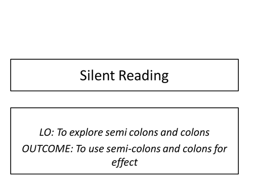 Semi-Colons and Colons