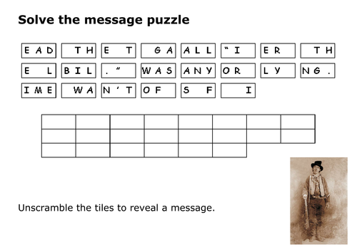 Solve the message puzzle from Billy the Kid