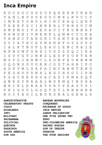 The Inca Empire Word Search