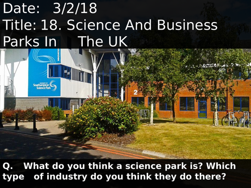 18. Science And Business Parks In The UK