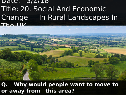 20. Social And Economic Change In Rural Landscapes In The UK