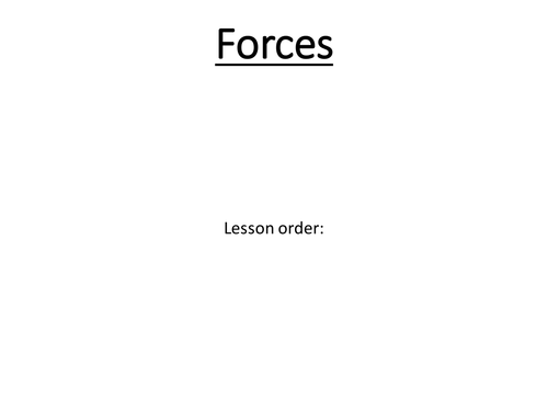 KS3 forces unit of whole lessons