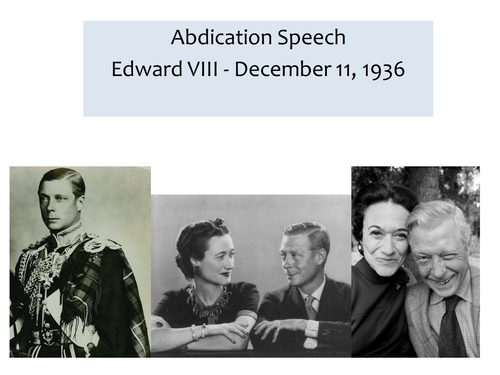 OCR EME Anthology Edward VIII Abdication Speech