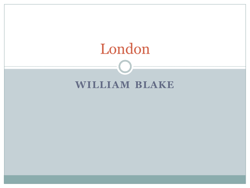 William Blake's 'London' Power and Conflict Poetry