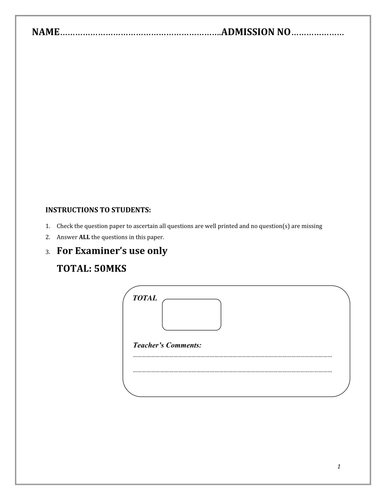 THE BLACK DEATH TEST FOR YEAR 7