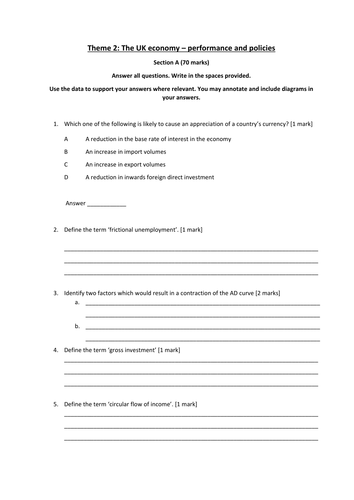 Theme 2 Edexcel short questions exam preparation