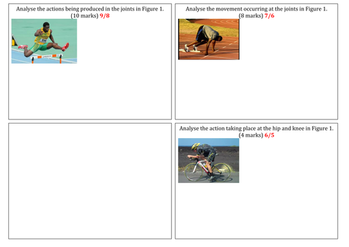 OCR 1-9 GCSE PE joint questions with model answers