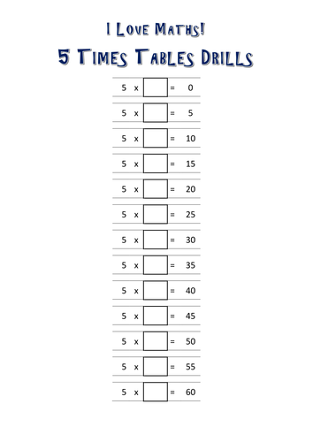 5 Times Tables Drills