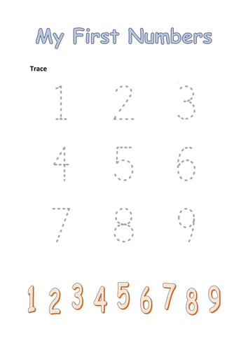 My First Numbers - Tracing 1 - 9