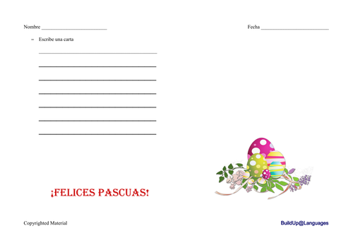 Felices Pascuas -escribe una carta