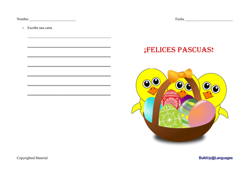 Felices Pascua -escribe una carta