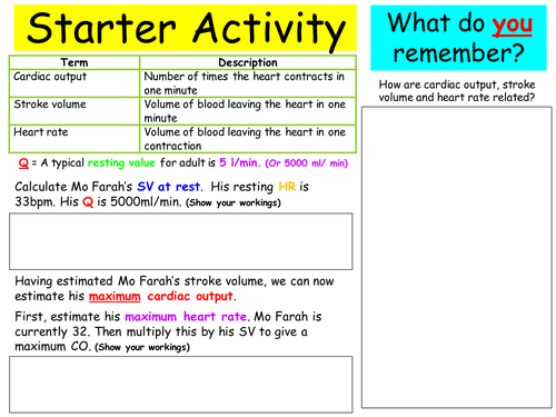 GCSE PE New AQA Specification - Anticipatory Heart Rate and Redistribution of Blood -