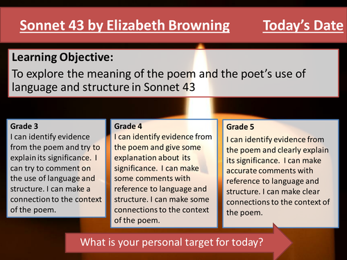 Sonnet 43 By Elizabeth Barrett Browning Poem Analysis Eduqas Poetry Anthology Teaching Resources