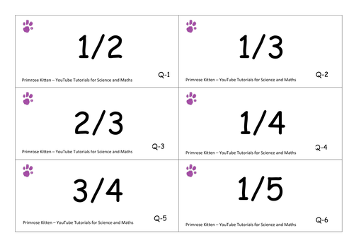 fraction to decimal flashcards