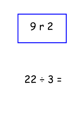 Treasure Hunt 2 digit division with remainders 3, 4 and 6