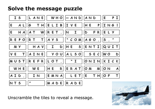 Solve the message puzzle about the U2 Incident