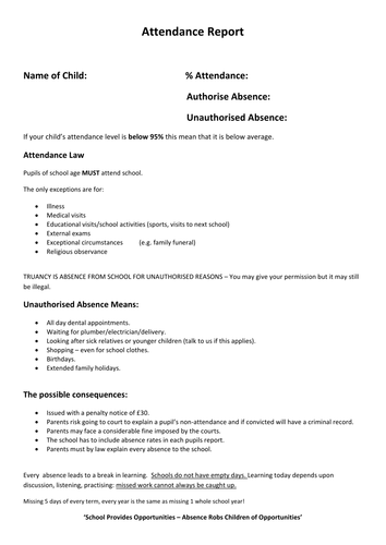 Behaviour and Safety, Attendance and pupil interview questionnaire