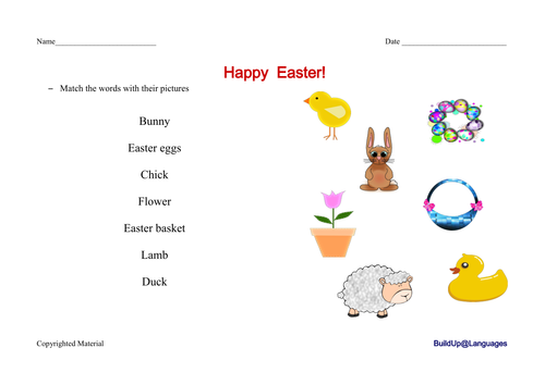 Easter - match words with pictures