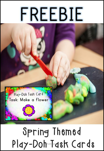 Spring Themed Play-Doh Task Cards  *Freebie*