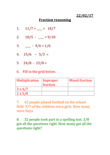 Fraction reasoning