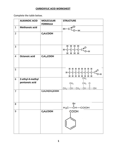 naming acids worksheet key