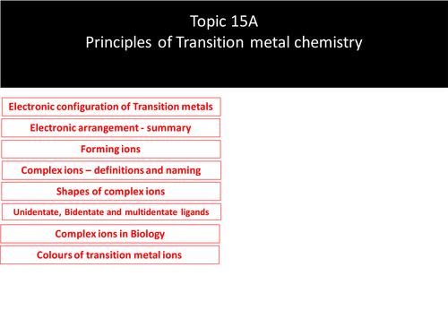Edexcel 2015 Topic 15A Transition metals