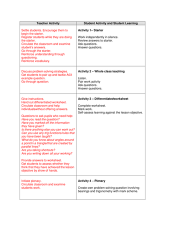 Trigonometry and Bearings