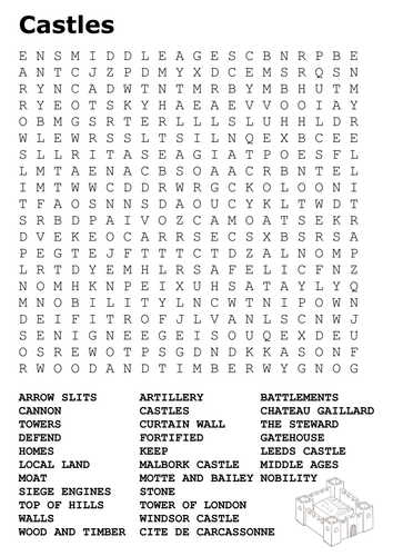 Castles Word Search