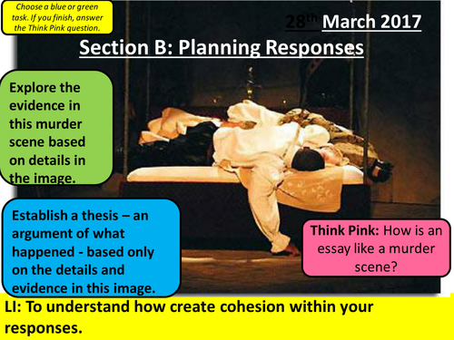 Othello - AQA Aspects of Tragedy - Section B: Steps to Success