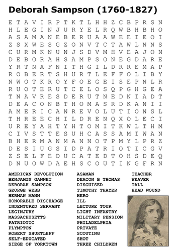 Deborah Sampson (1760-1827) Word Search