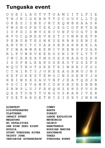 Tunguska event Word Search