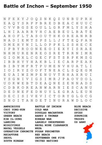 Battle of Inchon – September 1950 Word Search