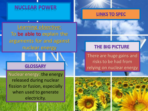 AQA AS level geography (legacy) energy. Nuclear power