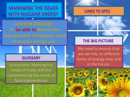 AQA AS level geography (legacy). Managing the use of energy