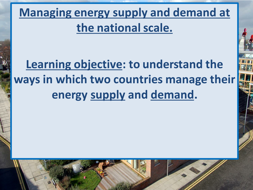 AQA AS Level energy (legacy). Managing supply and demand in Chad.