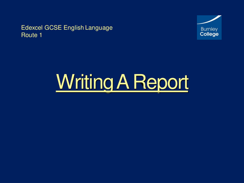 Writing a Report