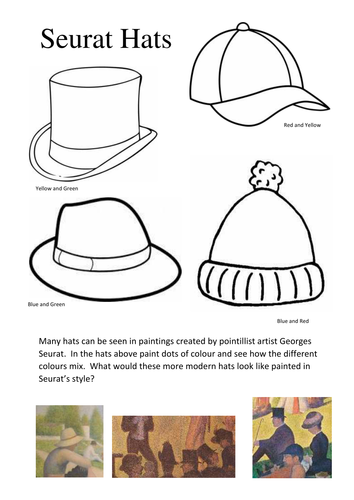 Pointillism Seurat Hats