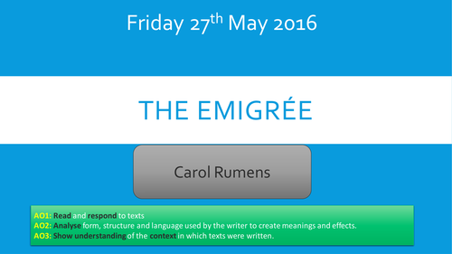 The Emigree - Carol Rumens