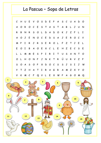 la pascua word search spanish easter wordsearch teaching resources