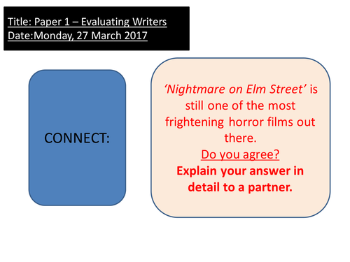 GCSE English Language: Paper 1 - Evaluating writers and responding to statements